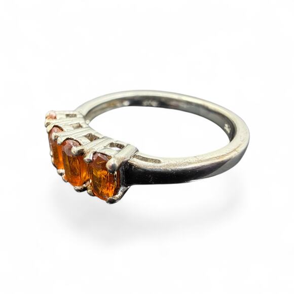 Spessartine Garnet Ring 925 Sterling Silver US Size 7 STS Orange Gemstone - Picture 6 of 7
